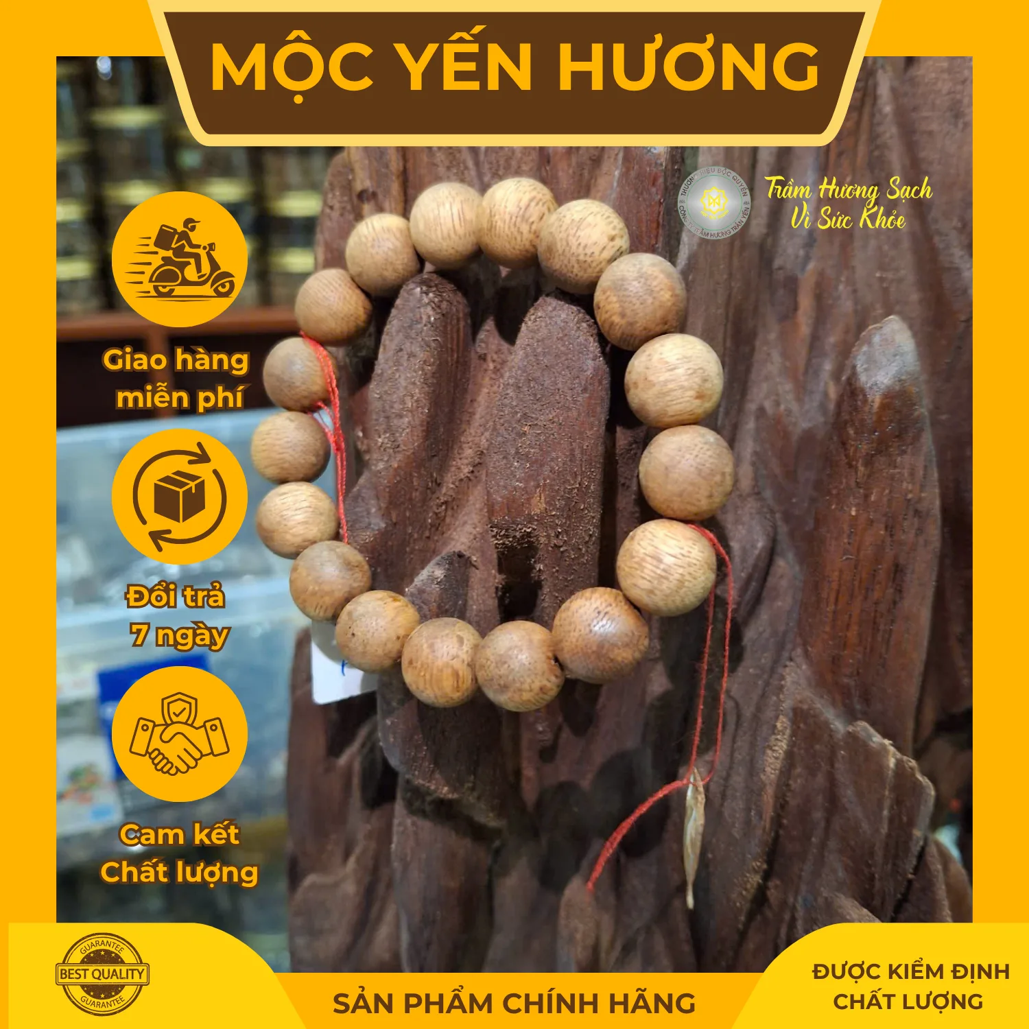 Vòng Tay Trầm Hương Kiến Rừng Tự Nhiên | Mộc Yến Hương