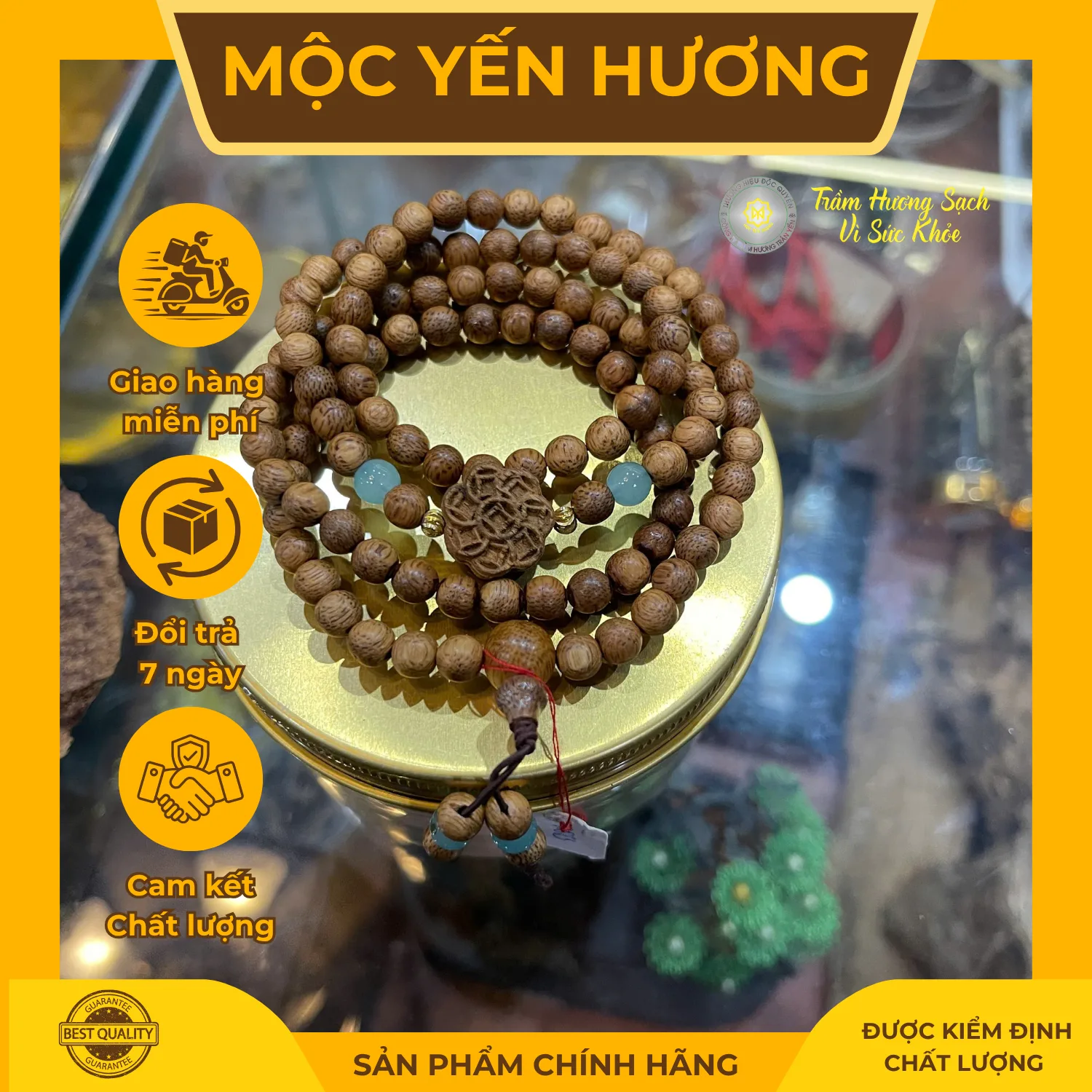 Vòng Trầm Hương Tốc Vườn Mix Phụ Kiện – Mộc Yến Hương