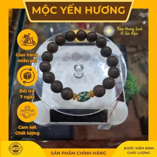 Vòng trầm hương phong thủy nam nữ Đà Nẵng bình an hút năng lượng